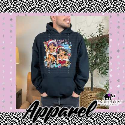 Aladdin Christmas Polaroid Adult Hoodie