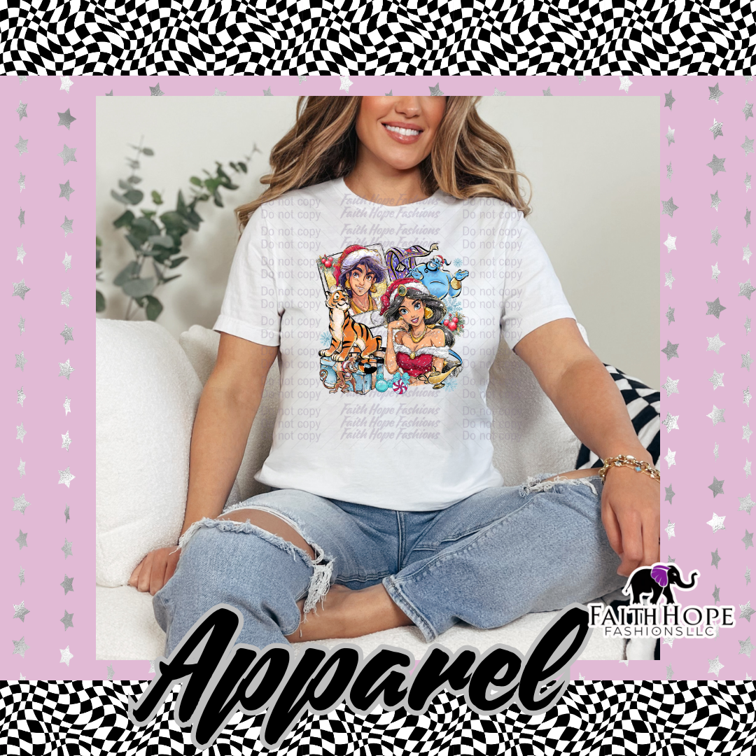 Aladdin Christmas Polaroid Adult Shirt