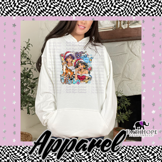 Aladdin Christmas Polaroid Adult Hoodie