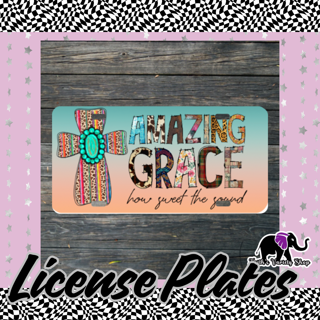 Amazing Grace Western License Plate