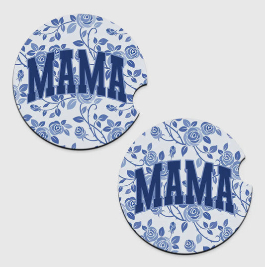 Mama Blue Floral Car coasters