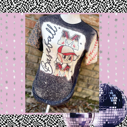 Baseball My Heart Is On That Field Bleached Shirt