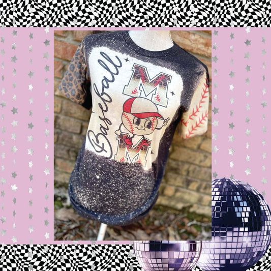 Baseball Mom Bleached Shirt