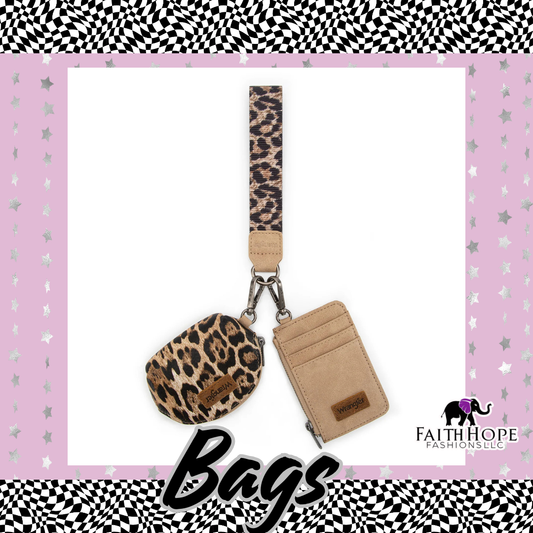 Beige Leopard Wrangler Wristlet