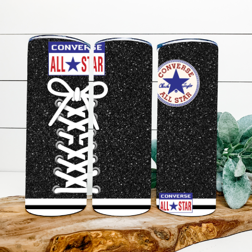 Converse Black Glitter Tumbler