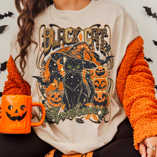 Black Cat Halloween T-shirt