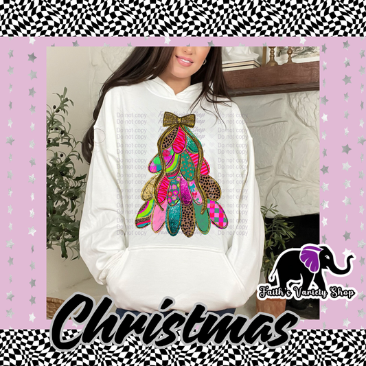 Brushstroke Tree with Bow Adult Hoodie