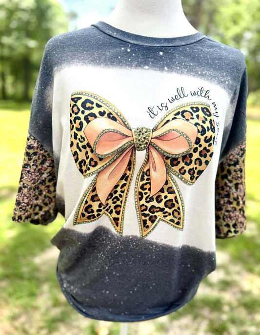 It Is Well Bow Bleached Shirt