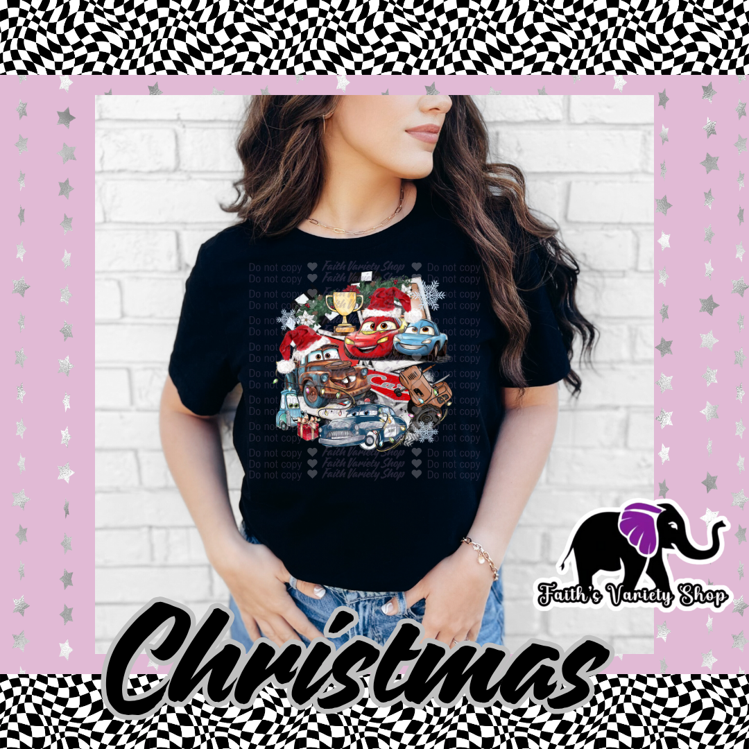Cars Christmas Polaroid Adult T Shirt