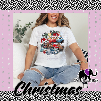 Cars Christmas Polaroid Adult T Shirt