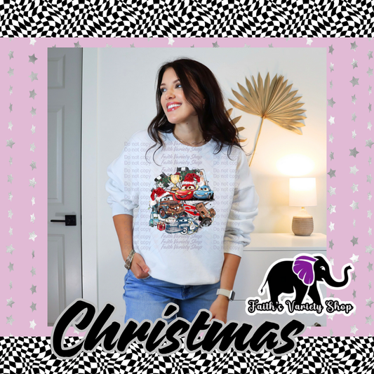 Cars Christmas Polaroid Adult Sweater