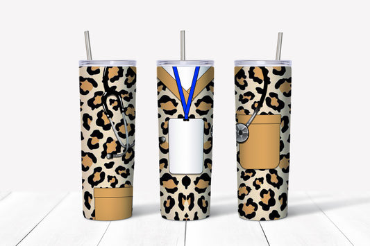 Customizable Cheetah Print Nurse Tumbler