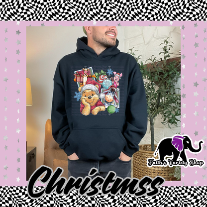 Christmas Pooh Polaroid Adult Hoodie