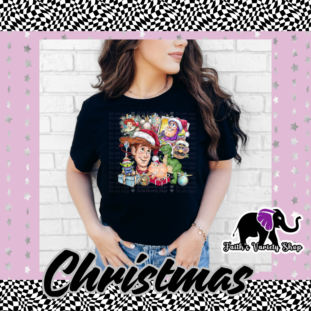 Christmas Toy Story Polaroid Adult T Shirt