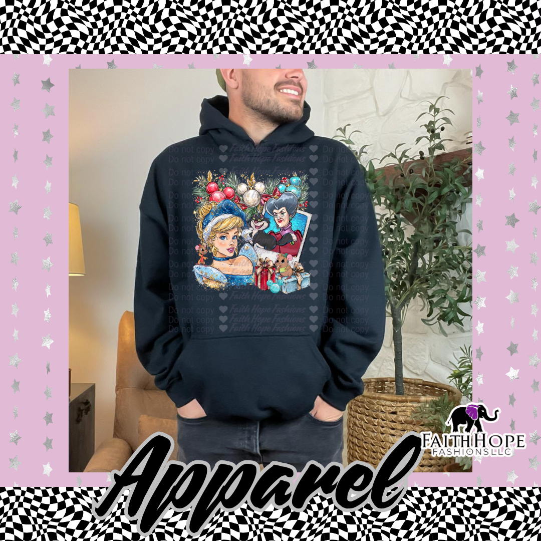 Cinderella Christmas Polaroid Adult Hoodie