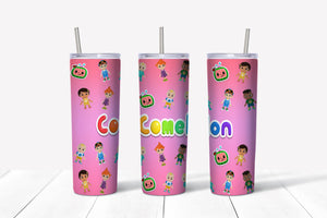 Coco Melon Pink Characters Tumbler