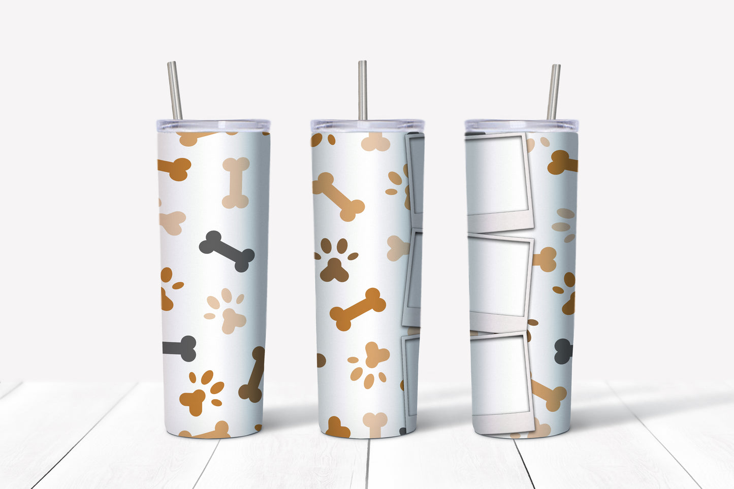 Customizable Dog Bone and paw print Tumbler