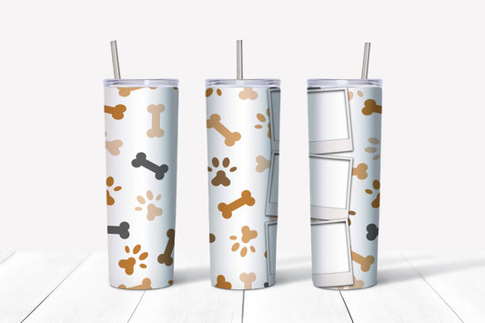 Customizable Dog Bone and paw print Tumbler