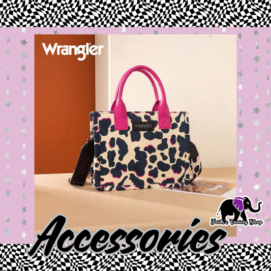 Cow Print With Pink Straps Wrangler Bag