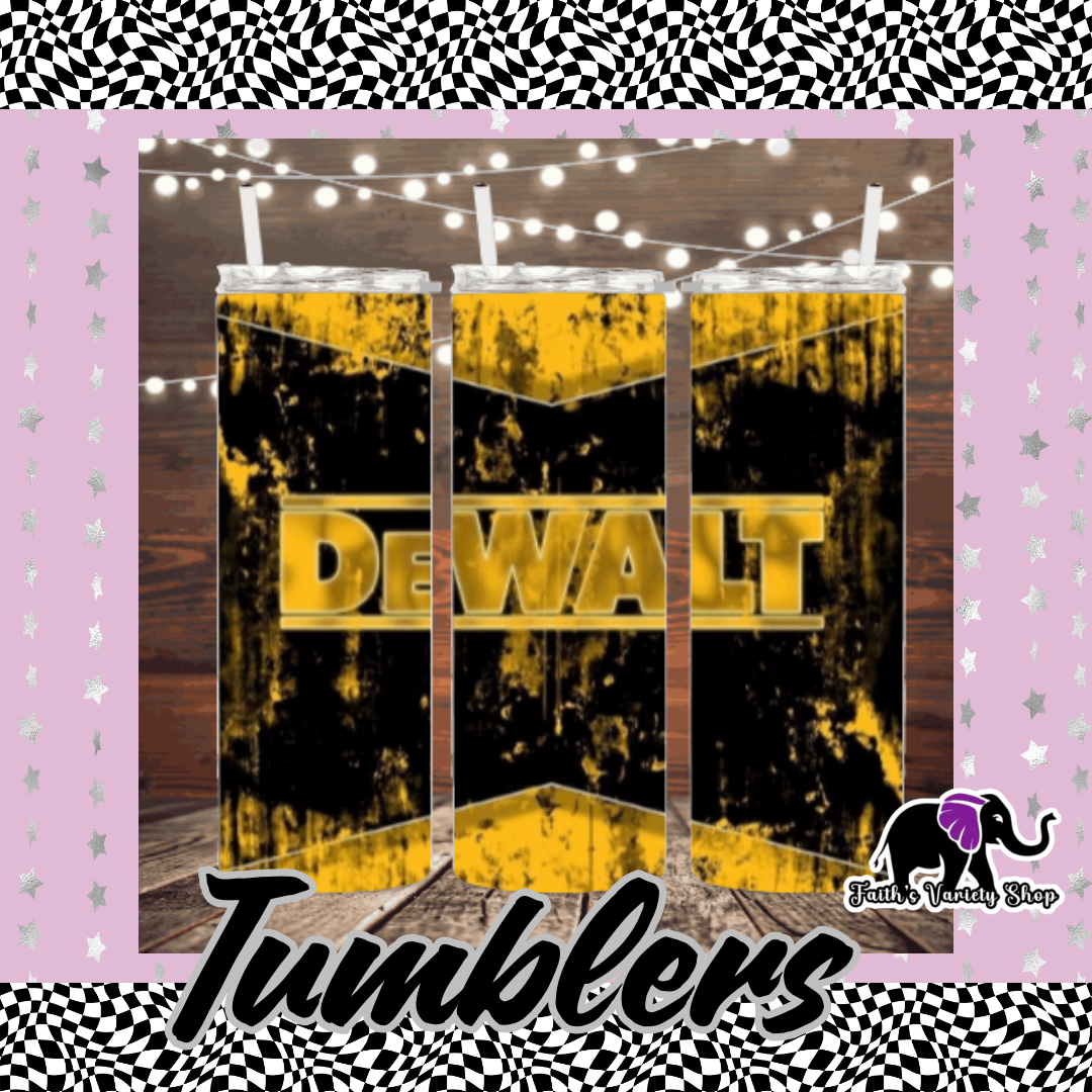 Distressed DeWalt 20oz Tumbler
