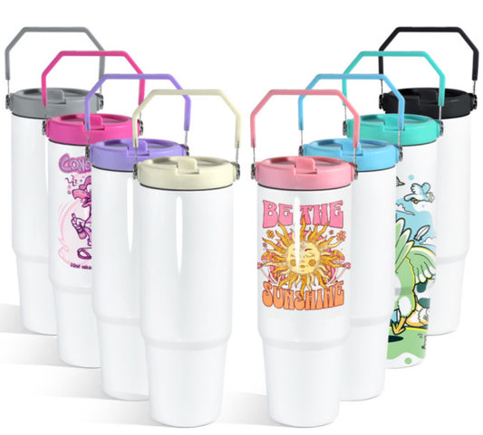 30oz sublimation handle on top cup