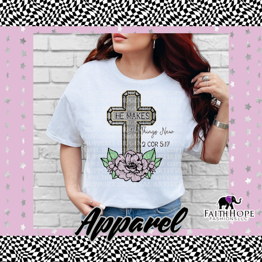 English He Makes All Things New Adult Shirt