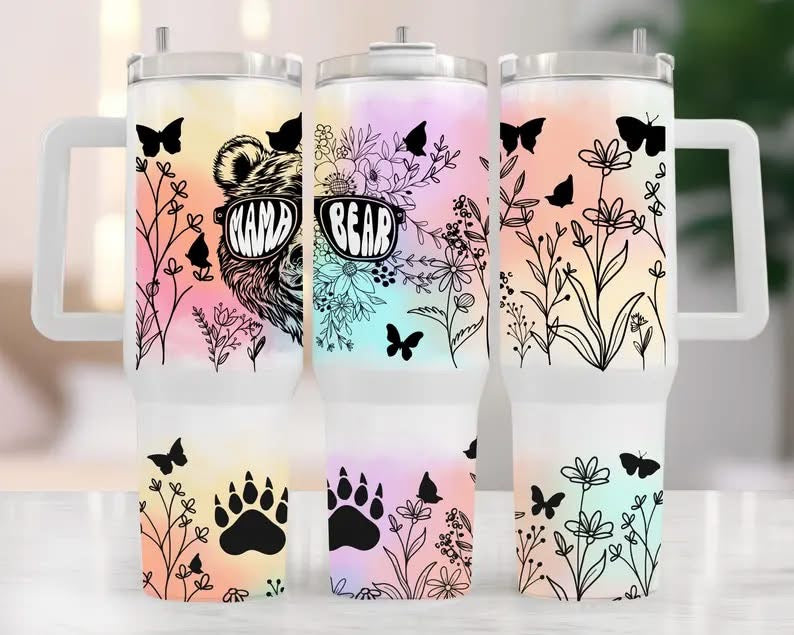 Floral Mama Bear Tumbler (Case of 25)