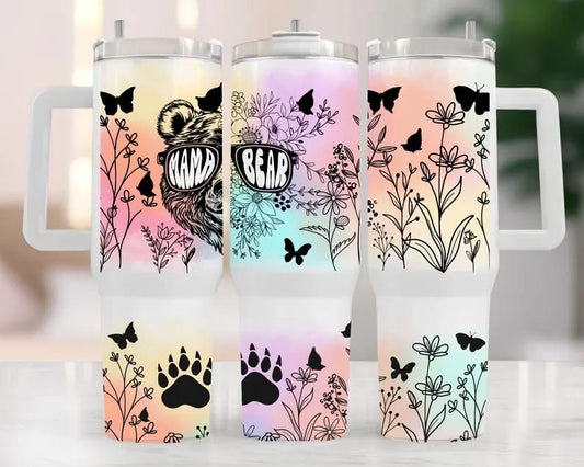 Floral Mama Bear Drinkware