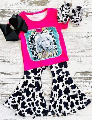 Dolly Bright Pink COw Print