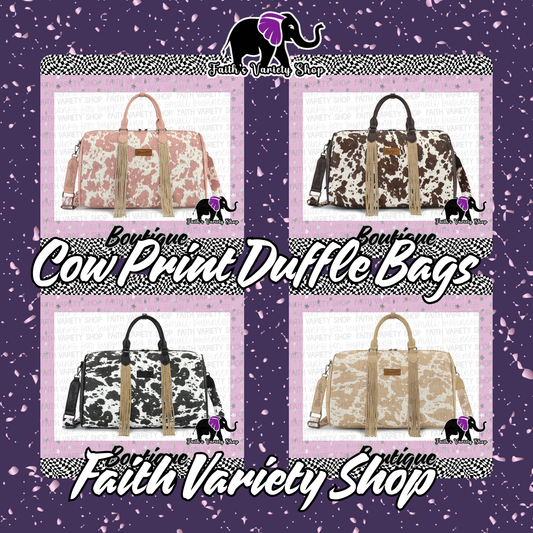Cow Print Duffle Bag