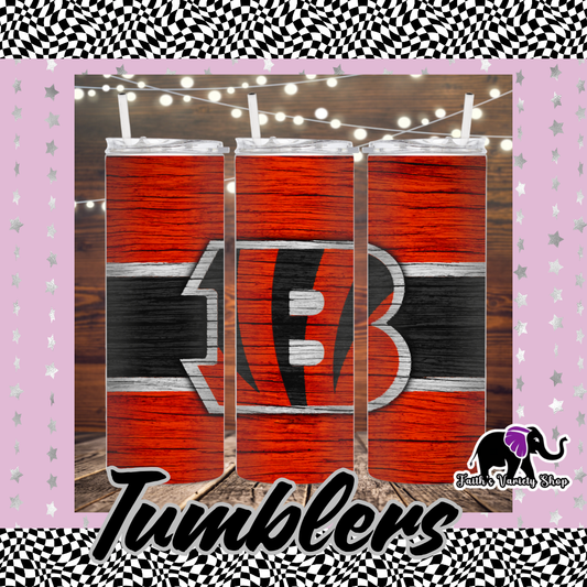Faux Wood Bengals 20oz Tumbler