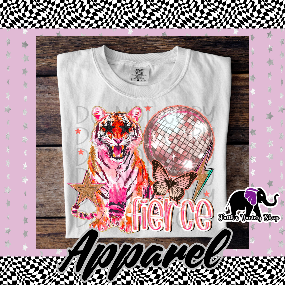 Fierce Tiger and Disco Adult Shirt