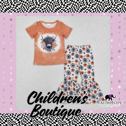 Floral Cow Children’s Outfit