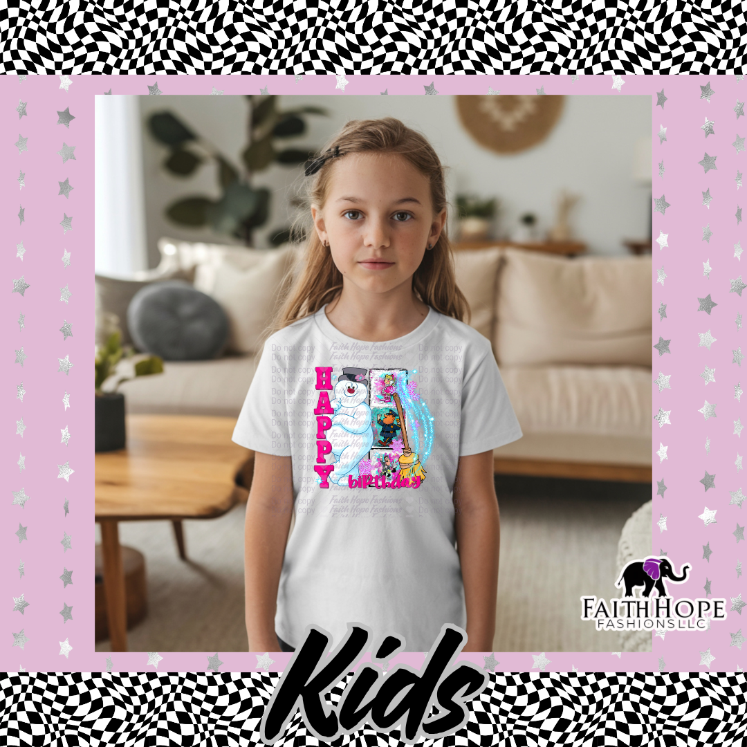 Frosty Birthday Kids Shirt