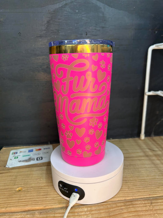 Fur Mama with Hearts 20oz Tumbler