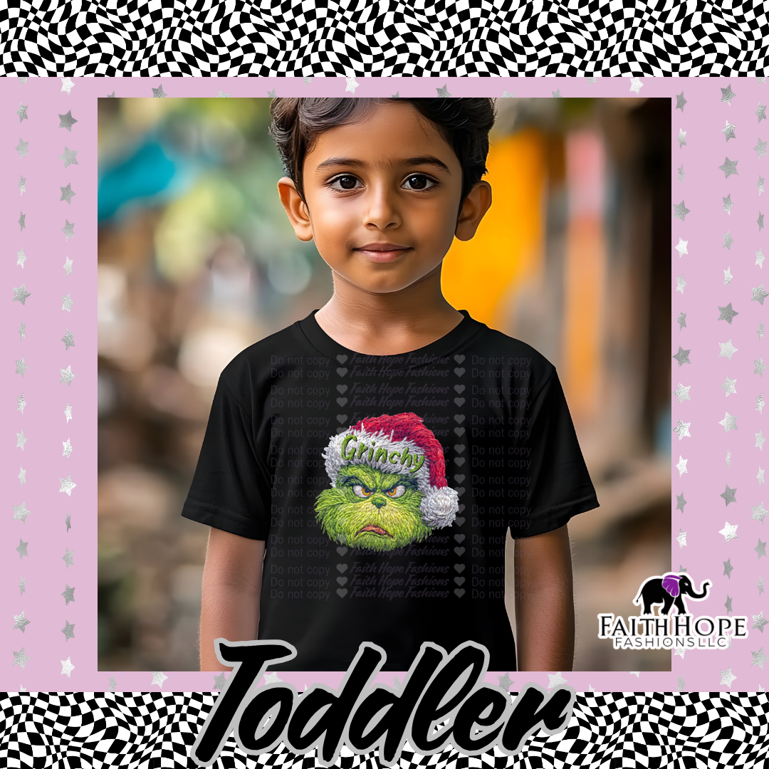 Fuzzy Grinch Toddler Shirt