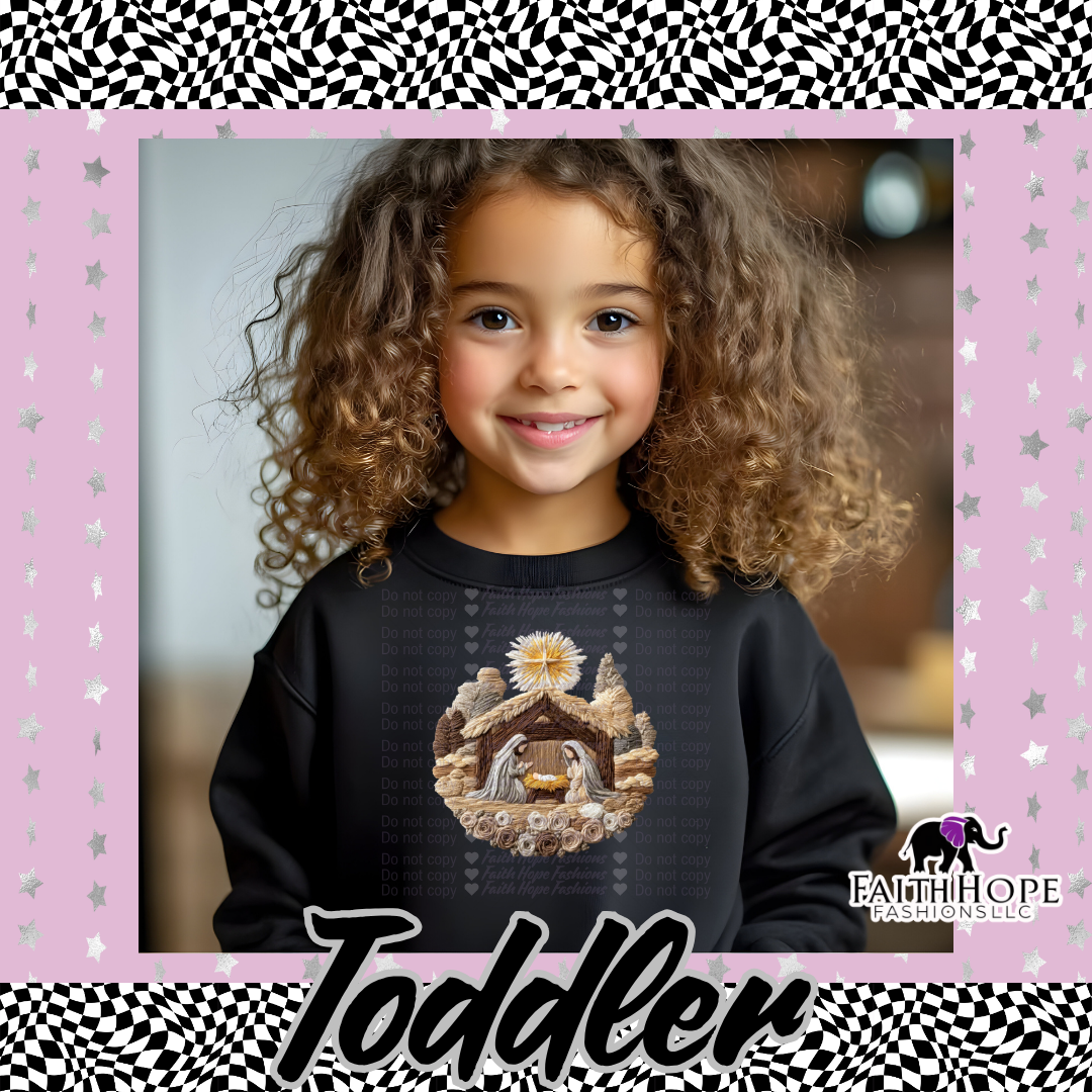 Fuzzy Nativity Toddler Sweater