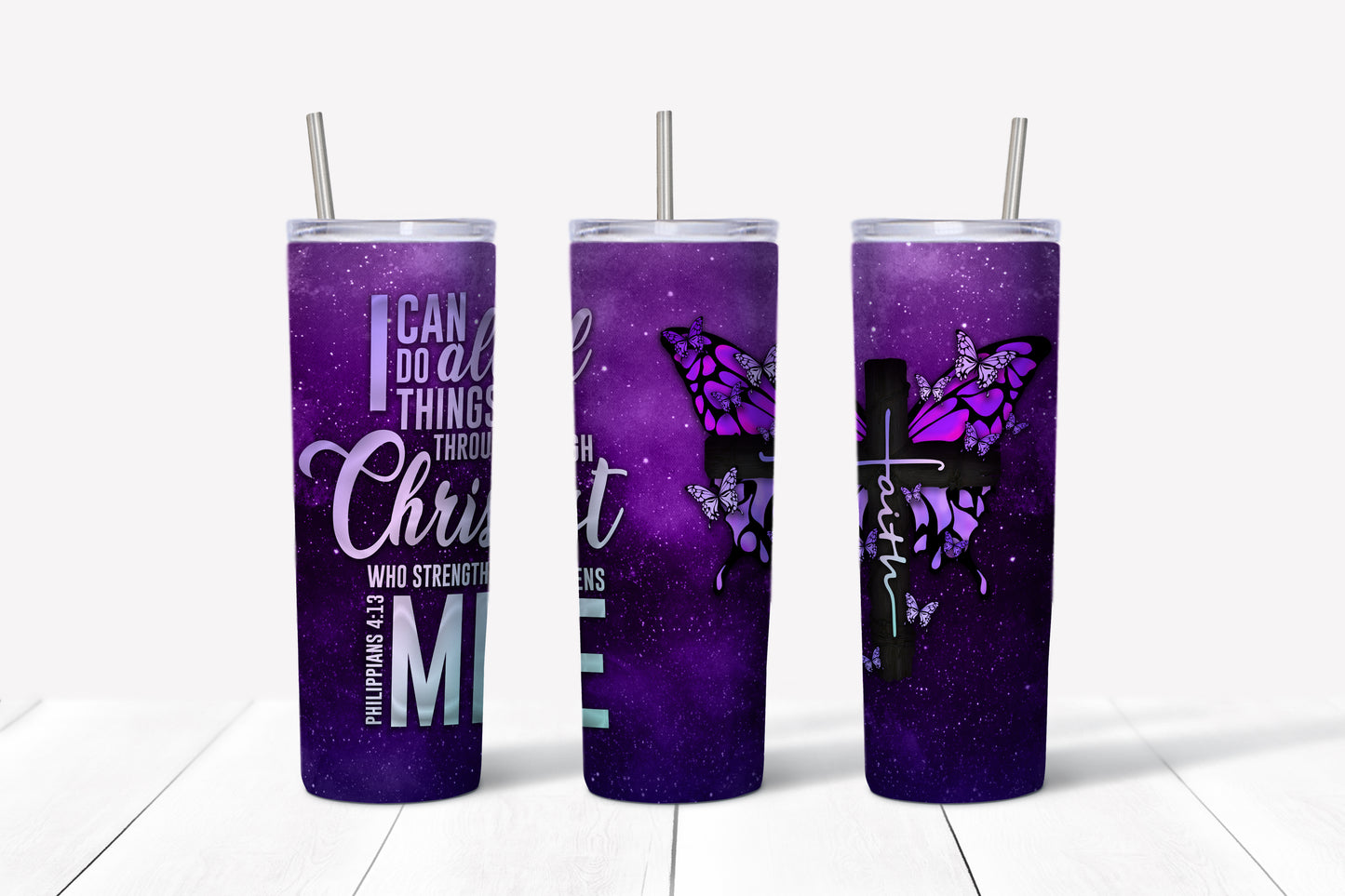 I can do all things through Christ Purple Tumbler