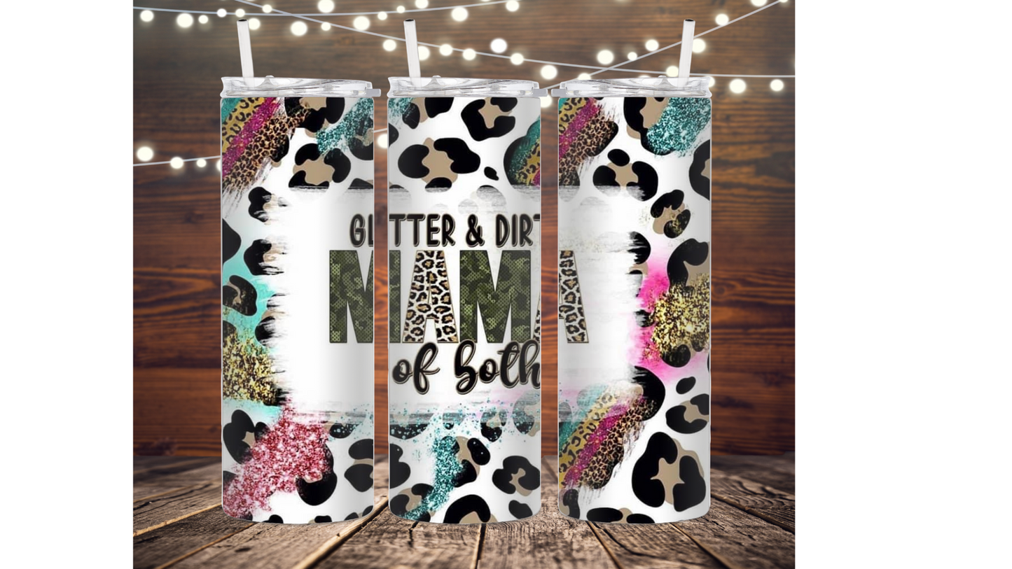 Glitter and Dirt Mama of Both Leopard Drinkware Bulk