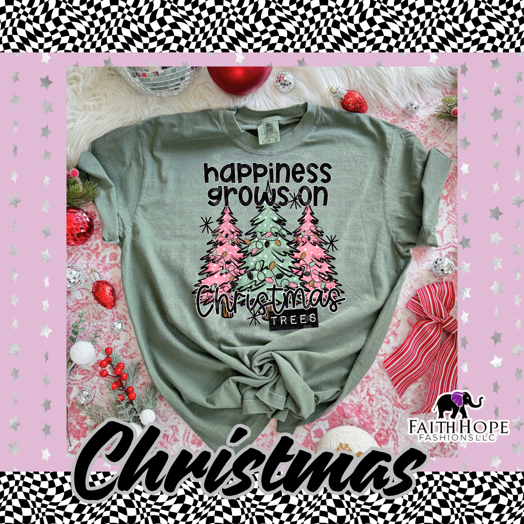 Happiness Grows on Christmas Trees Adult Sweater