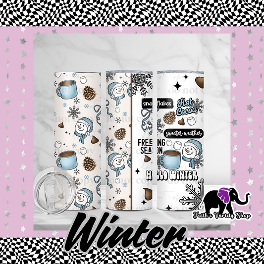 Hello Winter Snowman and Hot Cocoa 20oz Tumbler