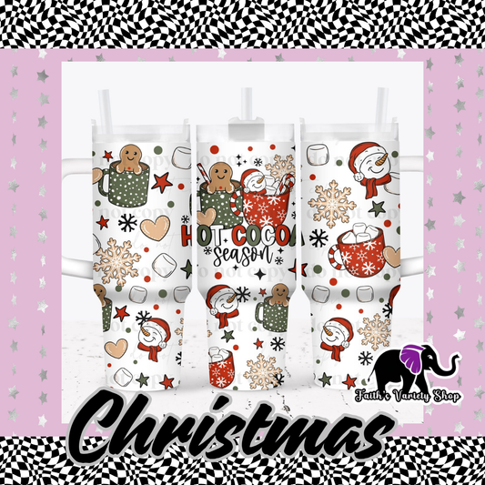 Hot Cocoa Season Gingy and Snowman 40oz Tumbler