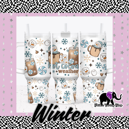 Hot Cocoa Weather Snowman 40oz Tumbler