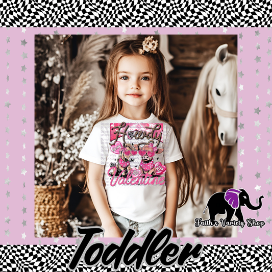 Howdy Valentine Toddler T Shirt