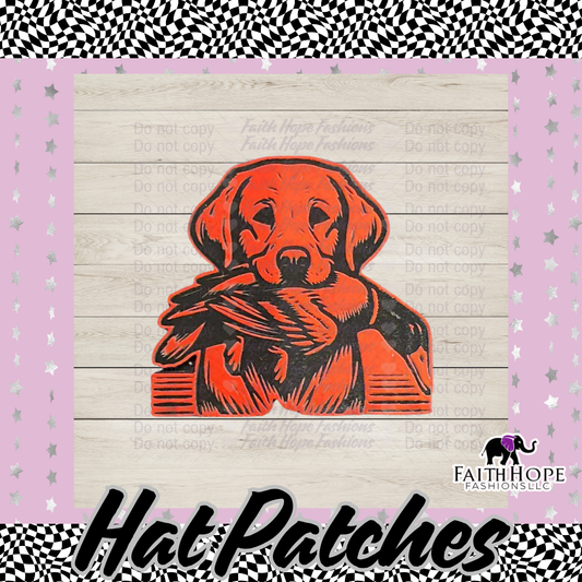 Hunting Dog Hat Patch