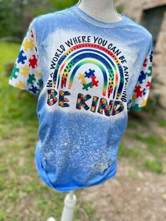 In A World You Can Be Anything, Be Kind Bleached Shirt
