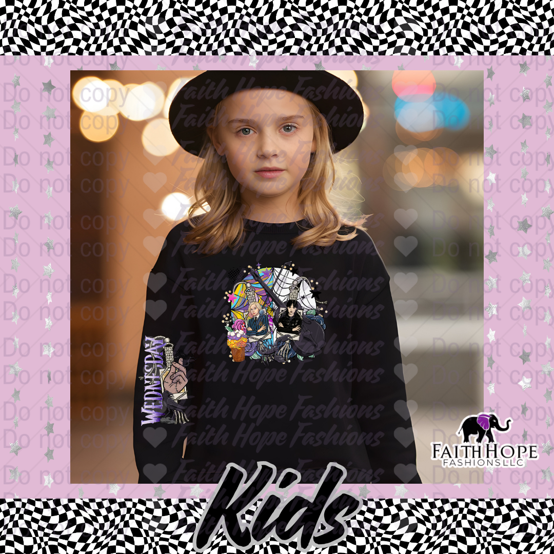 Wdnsday Cartoon Kids Sweater
