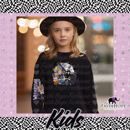 Wdnsday Cartoon Kids Sweater