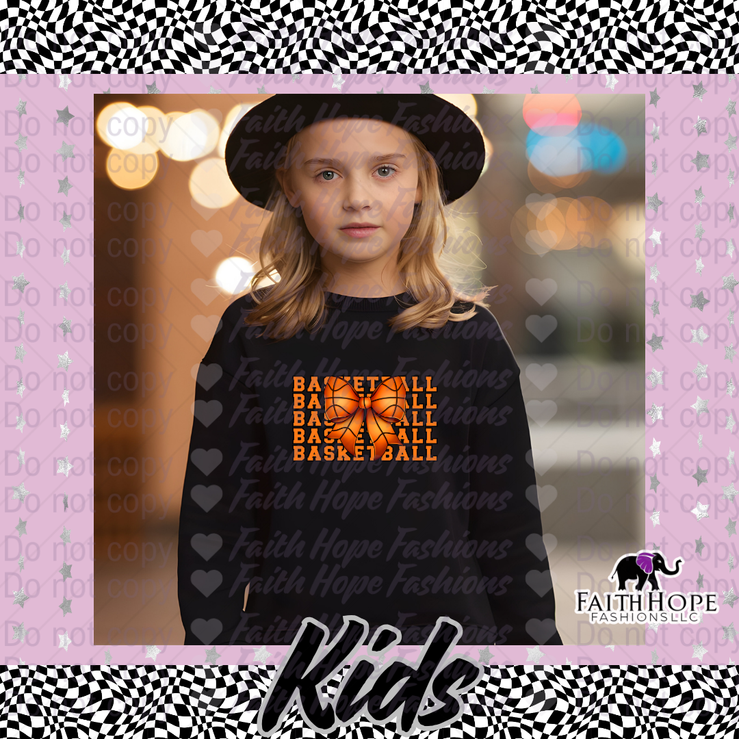 Basketball Bow Kids Sweater