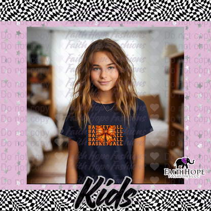 Basketball Bow Kids Shirt